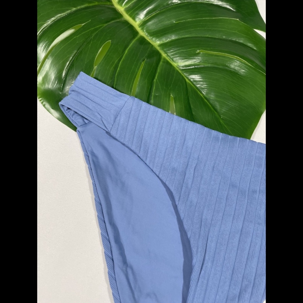 NWT‎ Becca Loreto Ribbed Bikini Bottoms in Mist Blue [SZ Large ] - Picture 6 of 10
